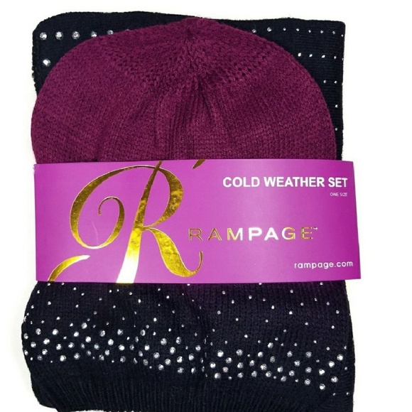 ❄2/$15 Rampage Winter Set Hat Scarf Tote Bag - Picture 2 of 7